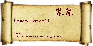 Nemes Marcell névjegykártya